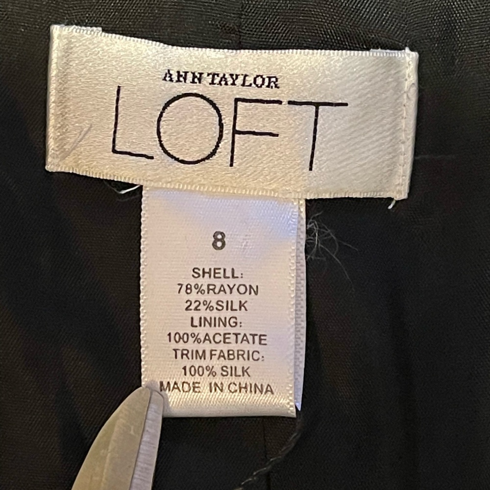 Ann Taylor LOFT black velvet cropped blazer bolero shrug w/ silver clasp closure - Picture 2 of 13